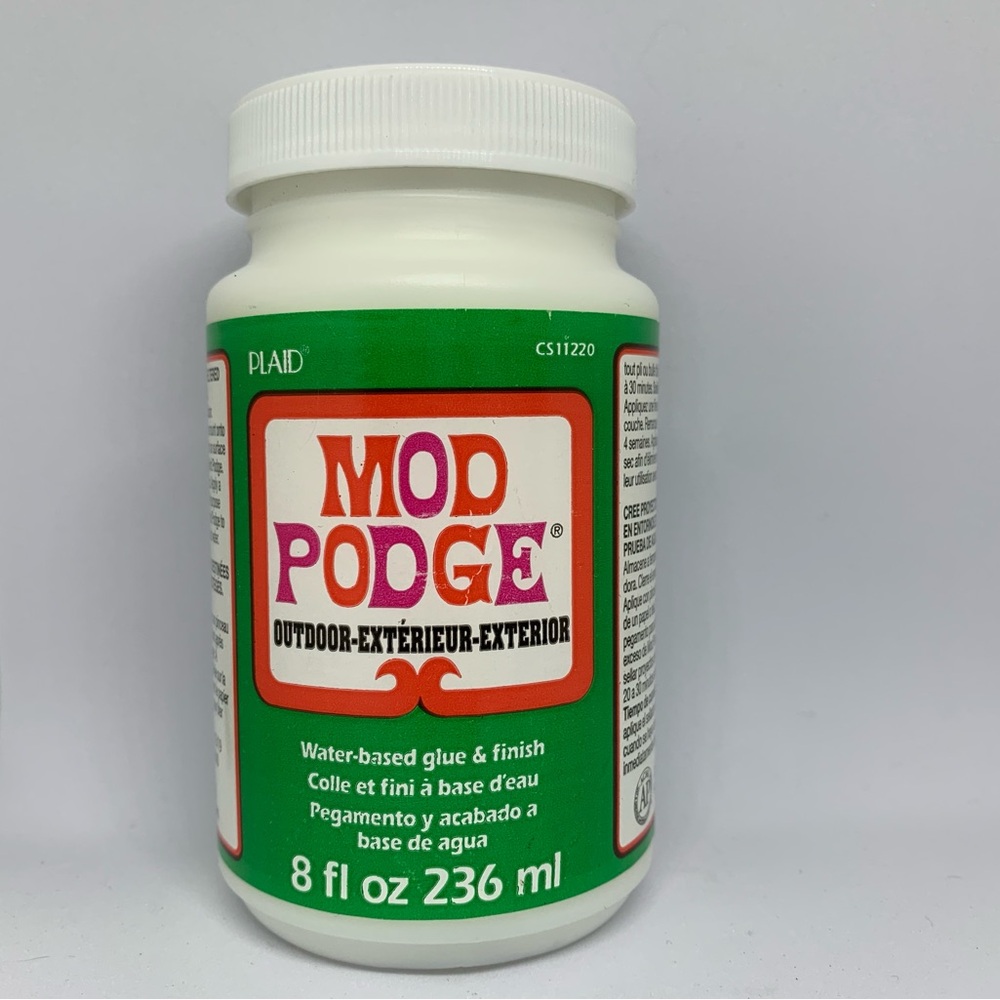 8oz OUTDOOR GARDEN, WOOD, CONCRETE & FABRIC MOD PODGE MODEL GLUE VARNISH SEALER